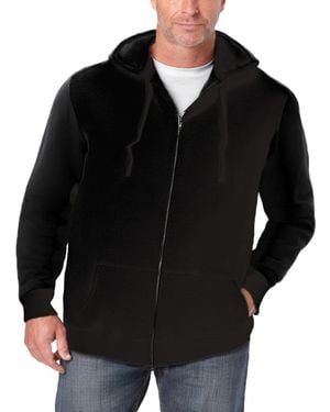 Kingsize Big & Tall Longer-length Fleece Full Zip Hoodie - Black