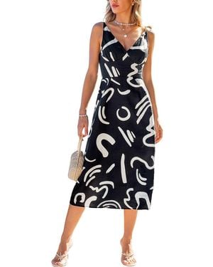 CUPSHE Amulet Abstract Midi Beach Dress - Blue