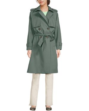 Lands' End Squall Waterproof Modern Trench Raincoat - Green