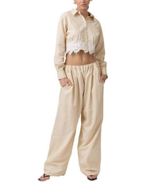 Line & Dot Noemi Wide-leg Pants - Natural