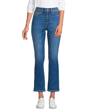 Lands' End Recover Denim High Rise Kick Flare Crop Jeans - Blue