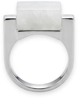 seree Year Of The Horse — Jade Stone Saddle Ring - Metallic