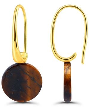 Macy's Genuine Howlite Chrysocolla Tear Drop On Hardwire Fishhook Closure Earrings - Metallic