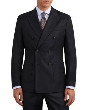 Reiss Muse Double-breasted Tailored-fit Wool Blazer - Black