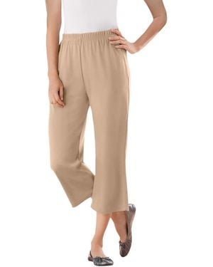 Woman Within Within 7-day Knit Capri - Natural