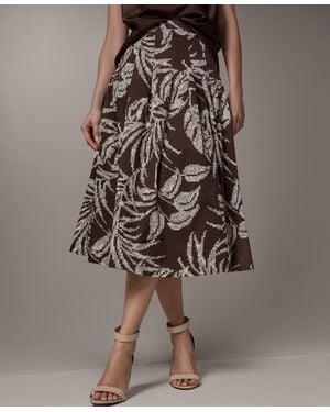 Donna Karan Pleated Midi Skirt - Brown