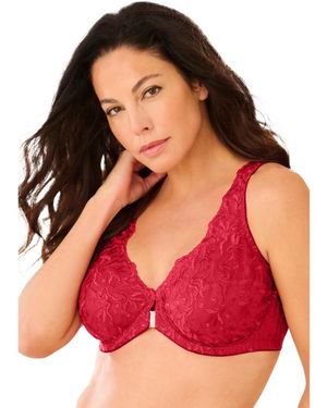 Amoureuse Plus Size Embroidered Front-close Underwire Bra