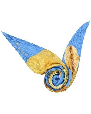 Desigual Printed Flower Scarf - Blue