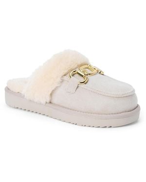 Matisse Davos Lounge Mule Faux Shearling Embellished Round-toe - White
