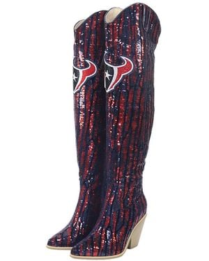 Cuce Houston Texans Over-the-knee Two-tone Sequin Boots - Purple