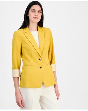 Tahari Two-button Peak-lapel Blazer - Yellow