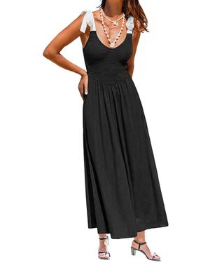 CUPSHE Cabana Date Maxi Beach Dress - Black