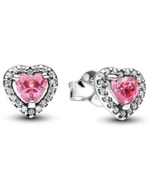 PANDORA Pink Heart Stud Earrings