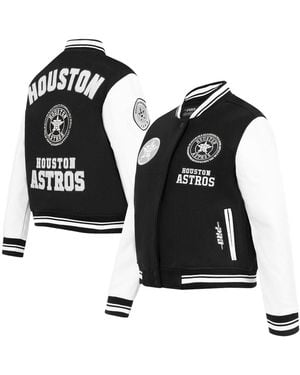 Pro Standard Houston Astros Pearls Rib Wool Full-zip Varsity Jacket - Black