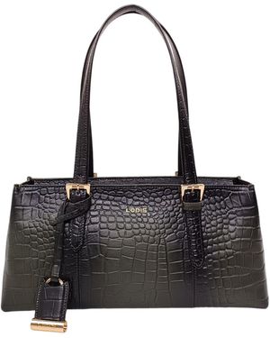 Lodis Vintage Burnished Medium Shoulder Handbag - Black