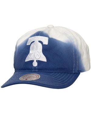 Mitchell & Ness Royal/white Philadelphia 76ers Dip Dye Pro Crown Adjustable Hat - Blue