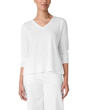 Eileen Fisher V-neck Long-sleeve T-shirt - White