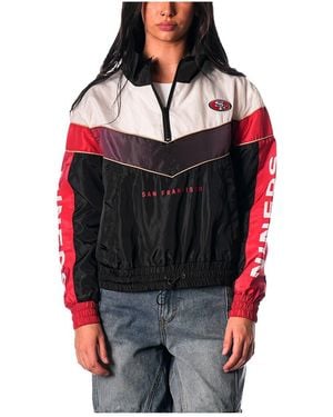 The Wild Collective San Francisco 49ers 1/4 Zip Track Jacket - Red