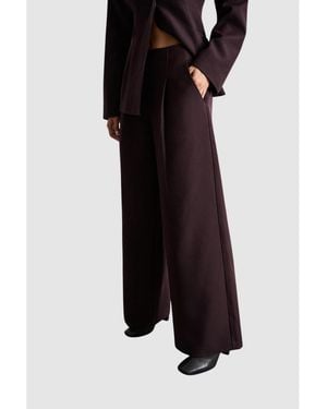 Warehouse Premium Wide Leg Tailored Pants - Black