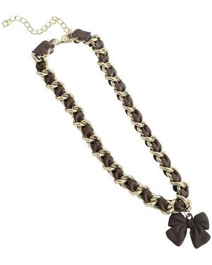 SOH Toned Bow Chain Necklace - Black