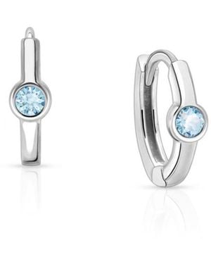 Tiny Blessings Girl's Sterling Silver 9mm Birthstone huggie Hoops Earrings - White