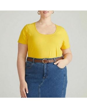 UNIVERSAL STANDARD Plus Size Scoop Neck Tee - Blue