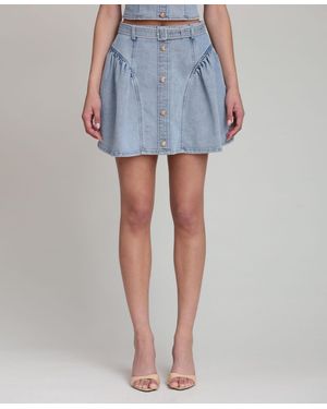 Avec Les Filles Belted Mini Skirt - Blue