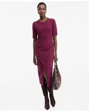 INC International Concepts I.n.c. Front-slit Short-sleeve Midi Dress - Purple