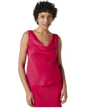 Ghost Nyla Cowl Neck Satin Top - Red