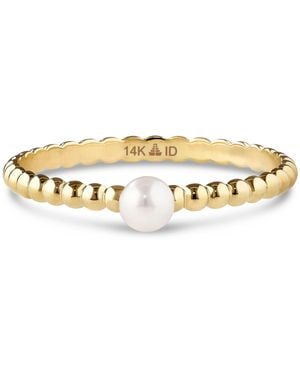 DEVATA Freshwater Pearl Beaded Ball Ring - Metallic