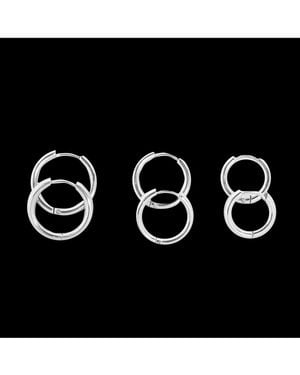 Hey Harper Hoop Silver Earrings - Black