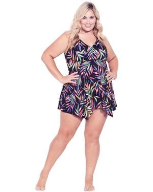 Avenue Sharkbite Print Swim Dress - Multicolor