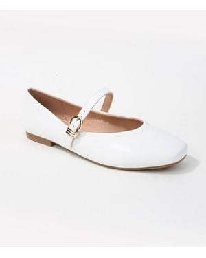 BERNESS Palmina Mary Jane Ballet Flats - White