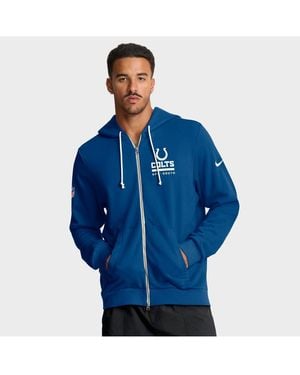 Nike Indianapolis Colts Sideline Standard Issue Utility Player Dri-fit Full-zip Hoodie - Blue