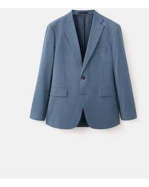 Mango Milan Slim-fit Suit Blazer - Blue