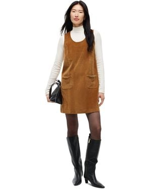 Tommy Hilfiger Corduroy Scoop Neck Mini Dress - Natural
