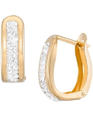Macy's Polished Crystal Oval Earrings - Metallic