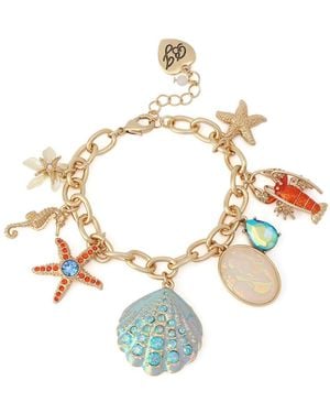 Betsey Johnson Faux Stone Sealife Charm Bracelet - Metallic