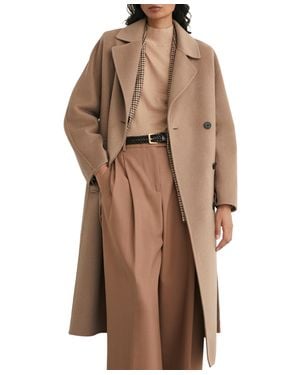 Reiss Marina Wool-blend Blindseam Double-breasted Coat - Brown