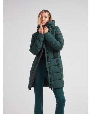 Jacket Diamond Belted Hooded Down Coat - Green