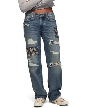 Lucky Brand Lucky Legend Patchwork baggy Mid-rise Bootcut Jeans - Blue