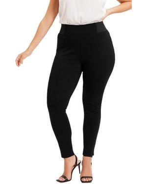 June + Vie June + Vie Plus Size Formfit Classic Ponte Pant - Black
