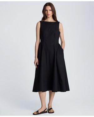 Kenneth Cole Sleeveless Boat Neck Midi Dress - Black