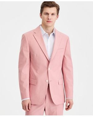 Tommy Hilfiger Modern-fit Th Flex Stretch Chambray Suit Separates Jacket - Pink