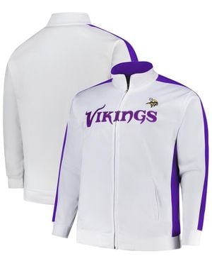 Fanatics Minnesota Vikings Big Tall Tricot Full-zip Track Jacket - Blue