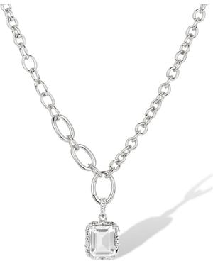 Retro Chic Crystal Lava Necklace - White