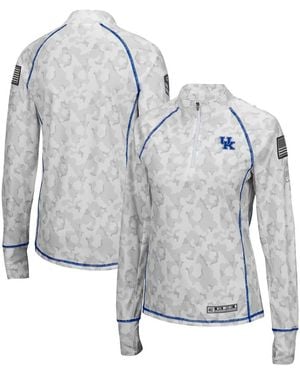 Colosseum Athletics Kentucky Wildcats Oht Military-inspired Appreciation Officer Arctic Camo Fitted Lightweight 1/4-zip Jacket - Gray