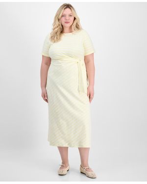 On 34th Trendy Plus Size Primavera Tie-waist Dress - Natural