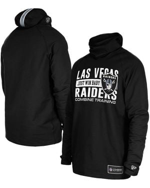 KTZ Las Vegas Raiders Functional Fandom Balaclava Helmet Stripe Tri-blend Hoodie - Black