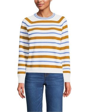 Lands' End Drifter Raglan Crew Sweater - White